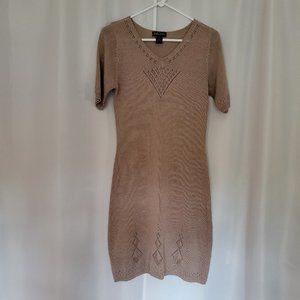 Knit dress with eyelet designs